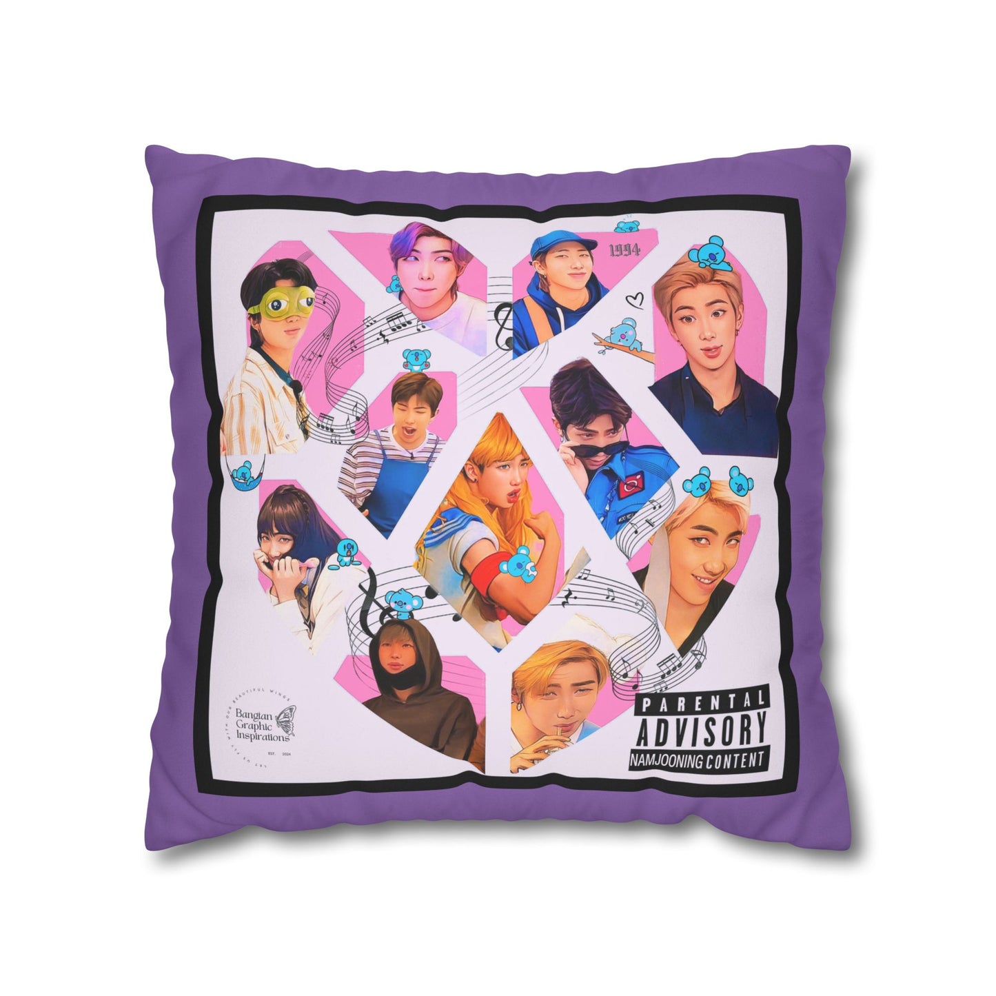 Namjooning Content Faux Suede Square Pillowcase