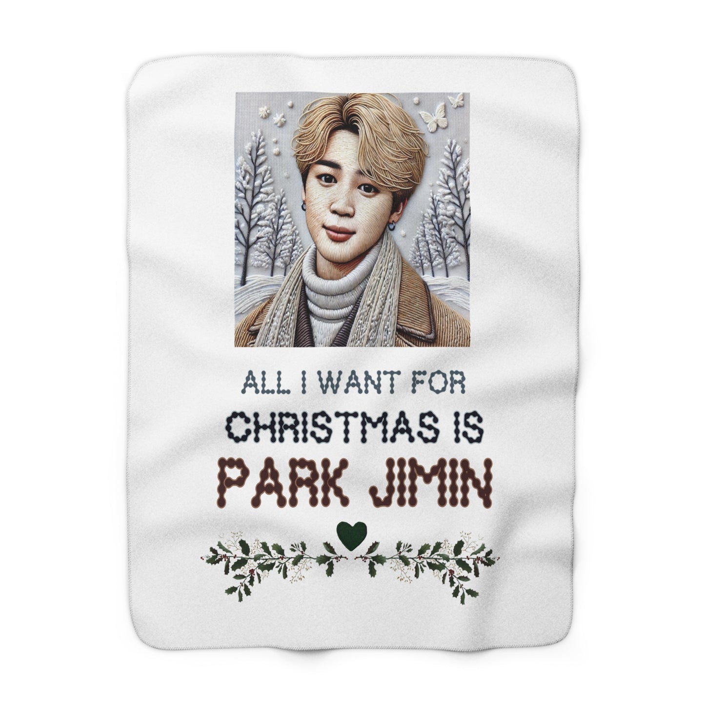 Christmas Jimin Sherpa Fleece Blanket