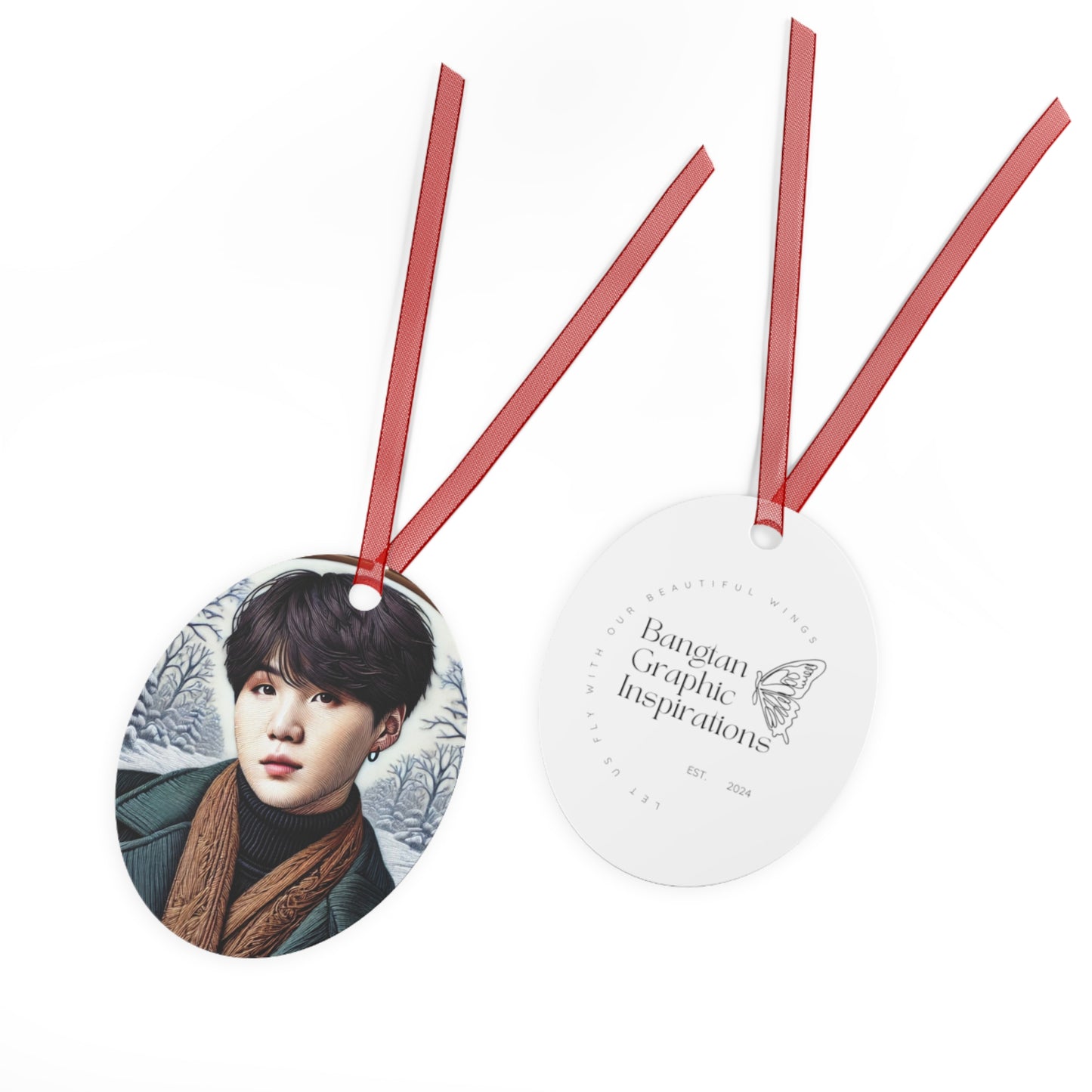 Christmas Yoongi Metal Ornaments