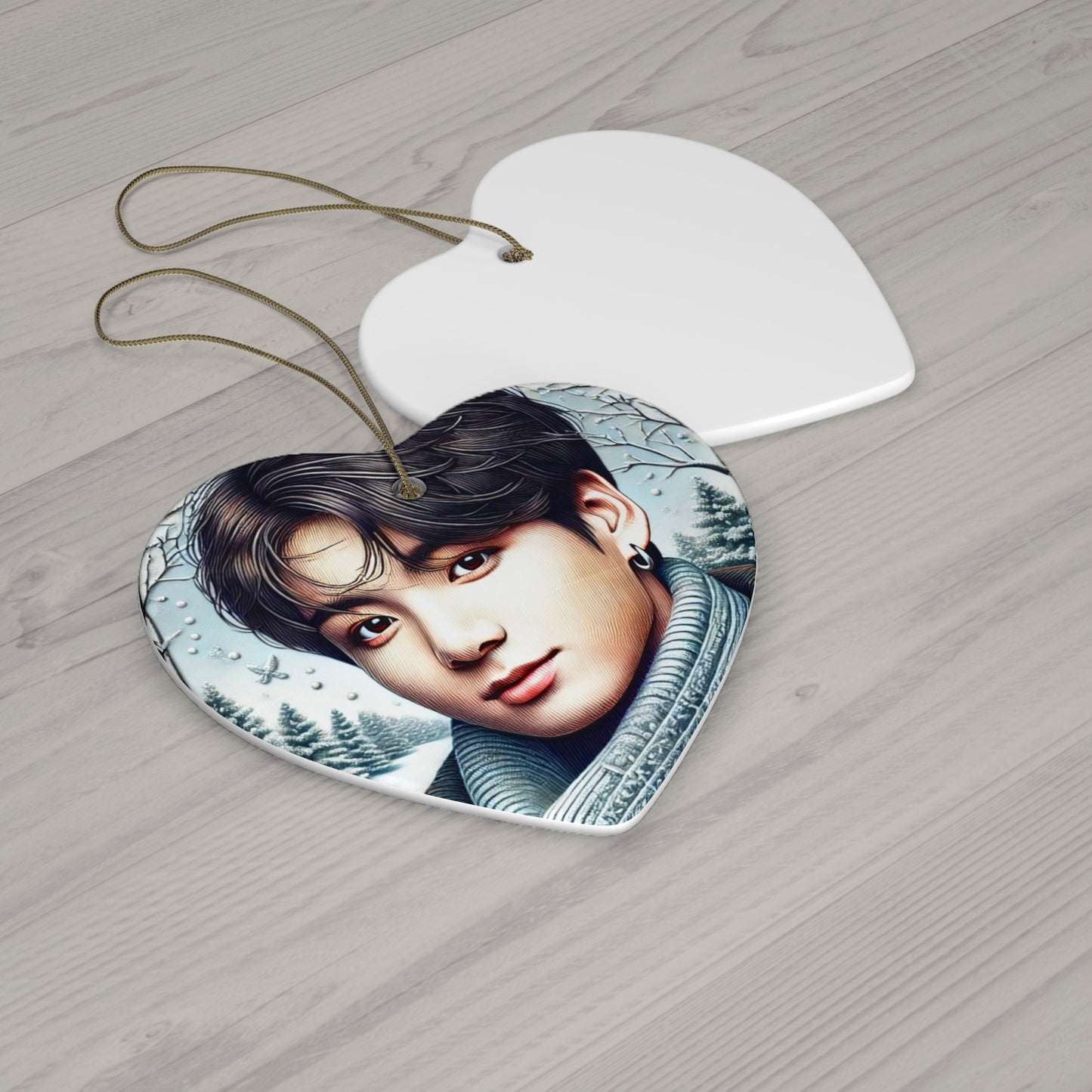 Christmas Jungkook Ceramic Ornament, 4 Shapes