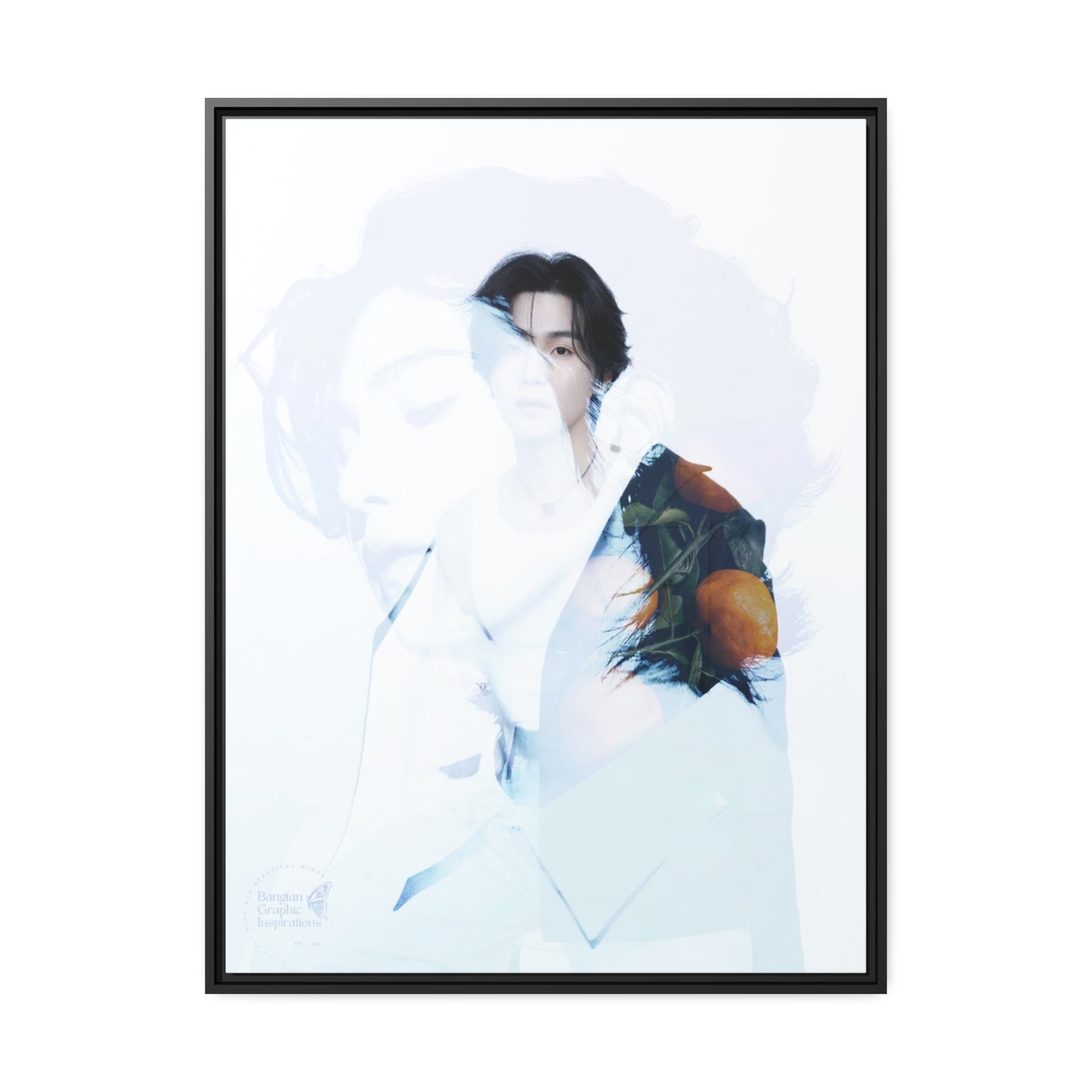 Min Yoongi Graphic Matte Canvas, Black Frame