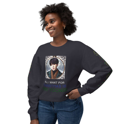 Christmas Yoongi Unisex Lightweight Crewneck Sweatshirt