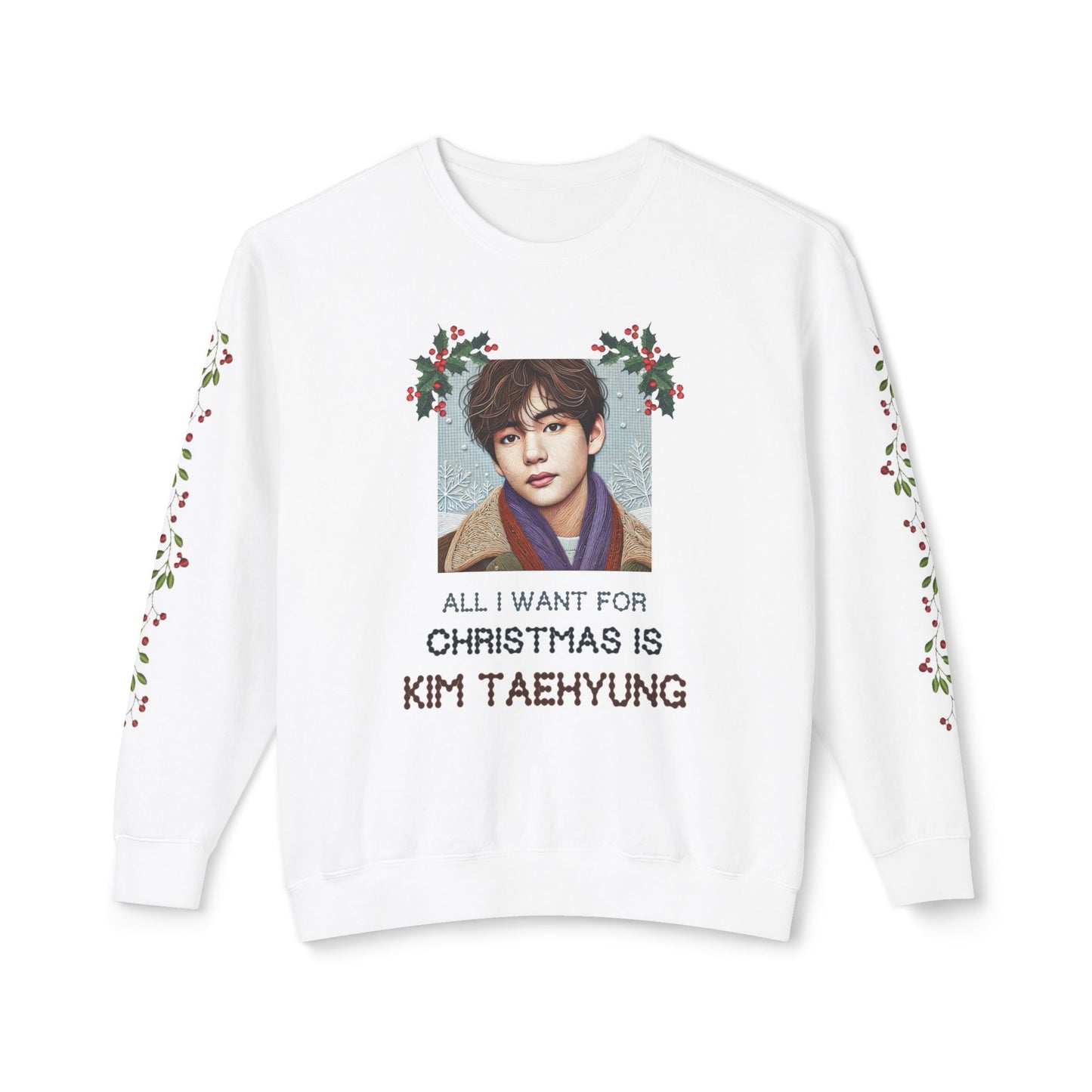 Christmas Taehyung Unisex Lightweight Crewneck Sweatshirt