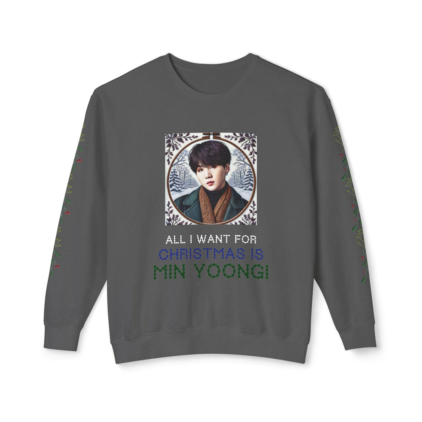 Christmas Yoongi Unisex Lightweight Crewneck Sweatshirt