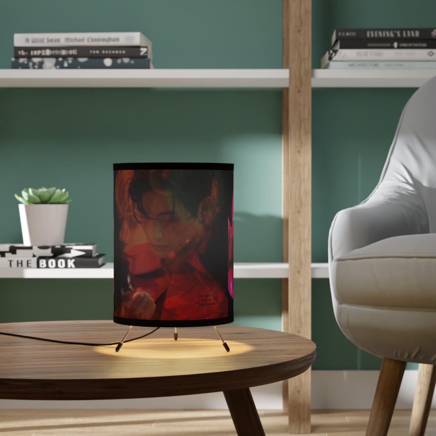 Taehyung Graphic Tripod Lamp with High-Res Printed Shade, US\CA plug