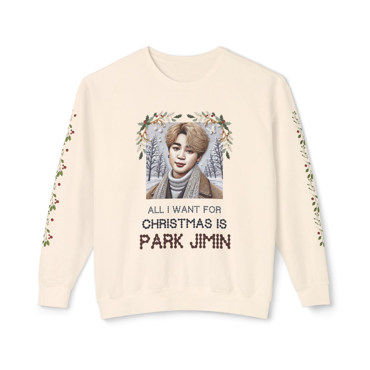 Christmas Jimin Unisex Lightweight Crewneck Sweatshirt