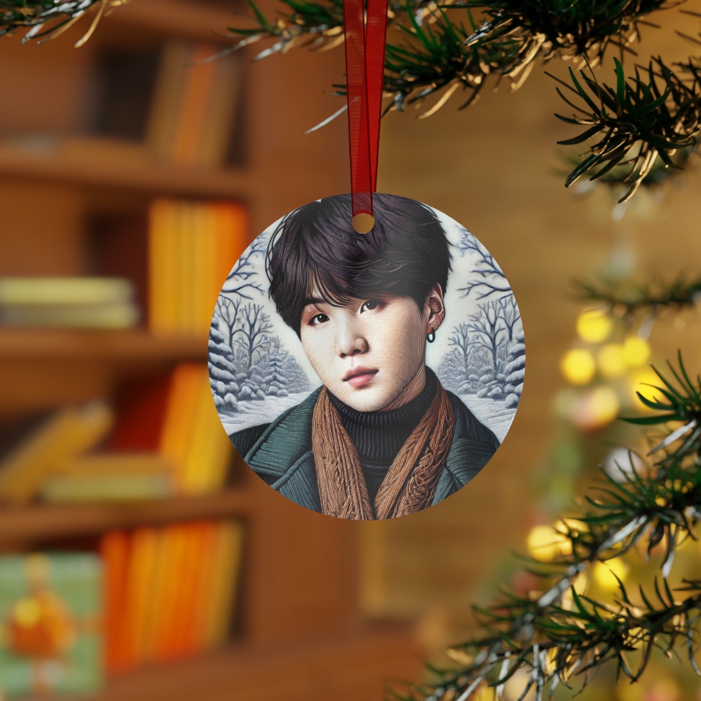 Christmas Yoongi Metal Ornaments