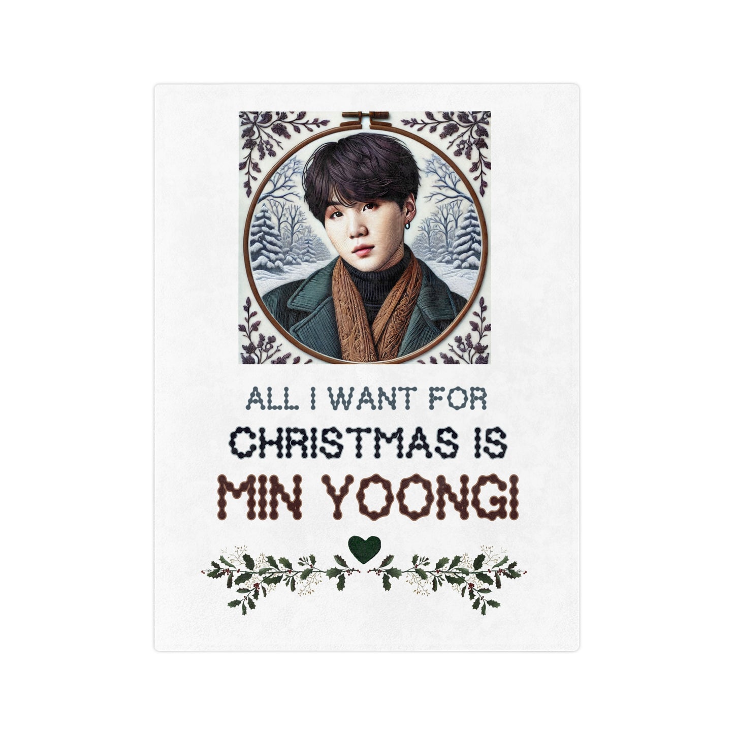 Christmas Yoongi Velveteen Microfiber Blanket