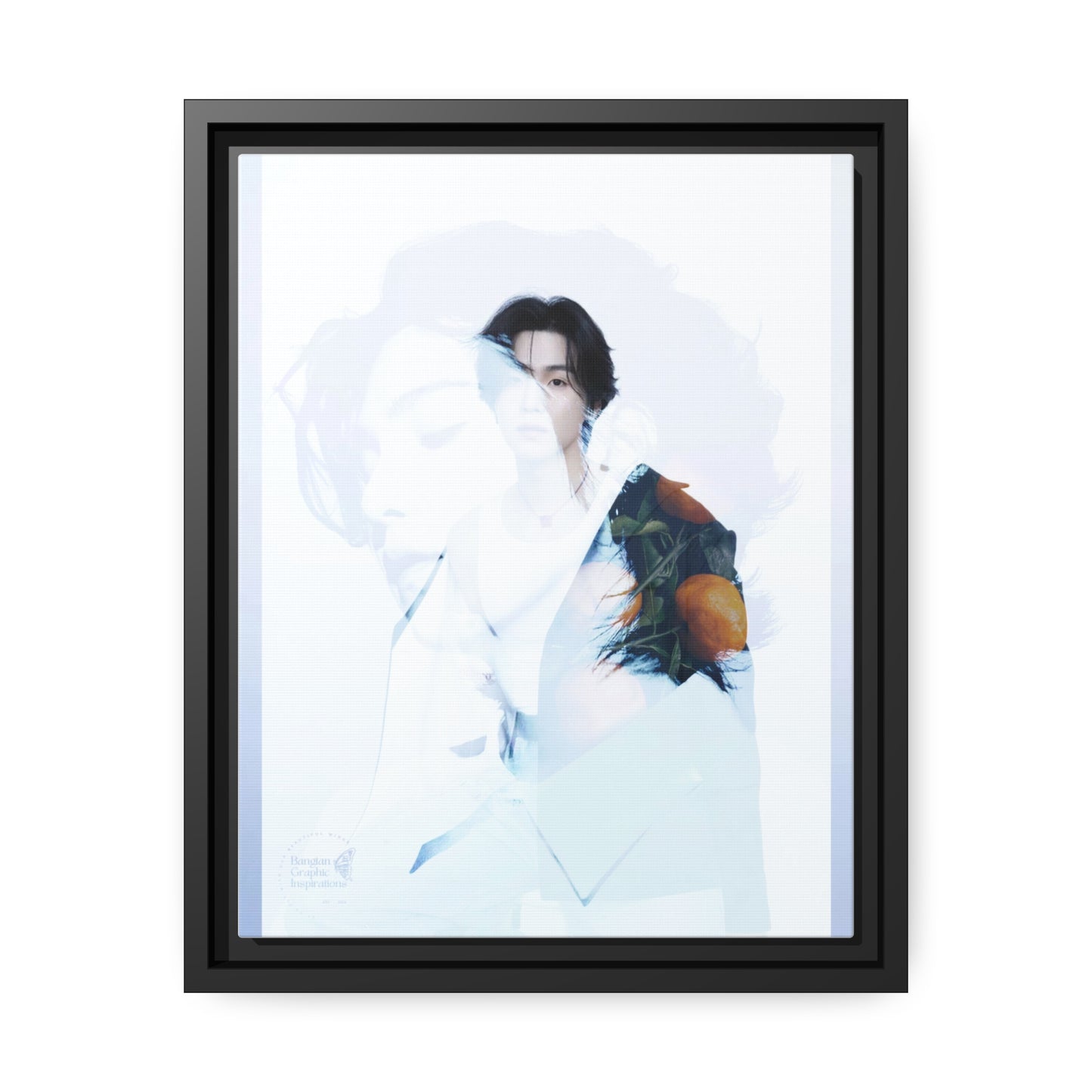 Min Yoongi Graphic Matte Canvas, Black Frame