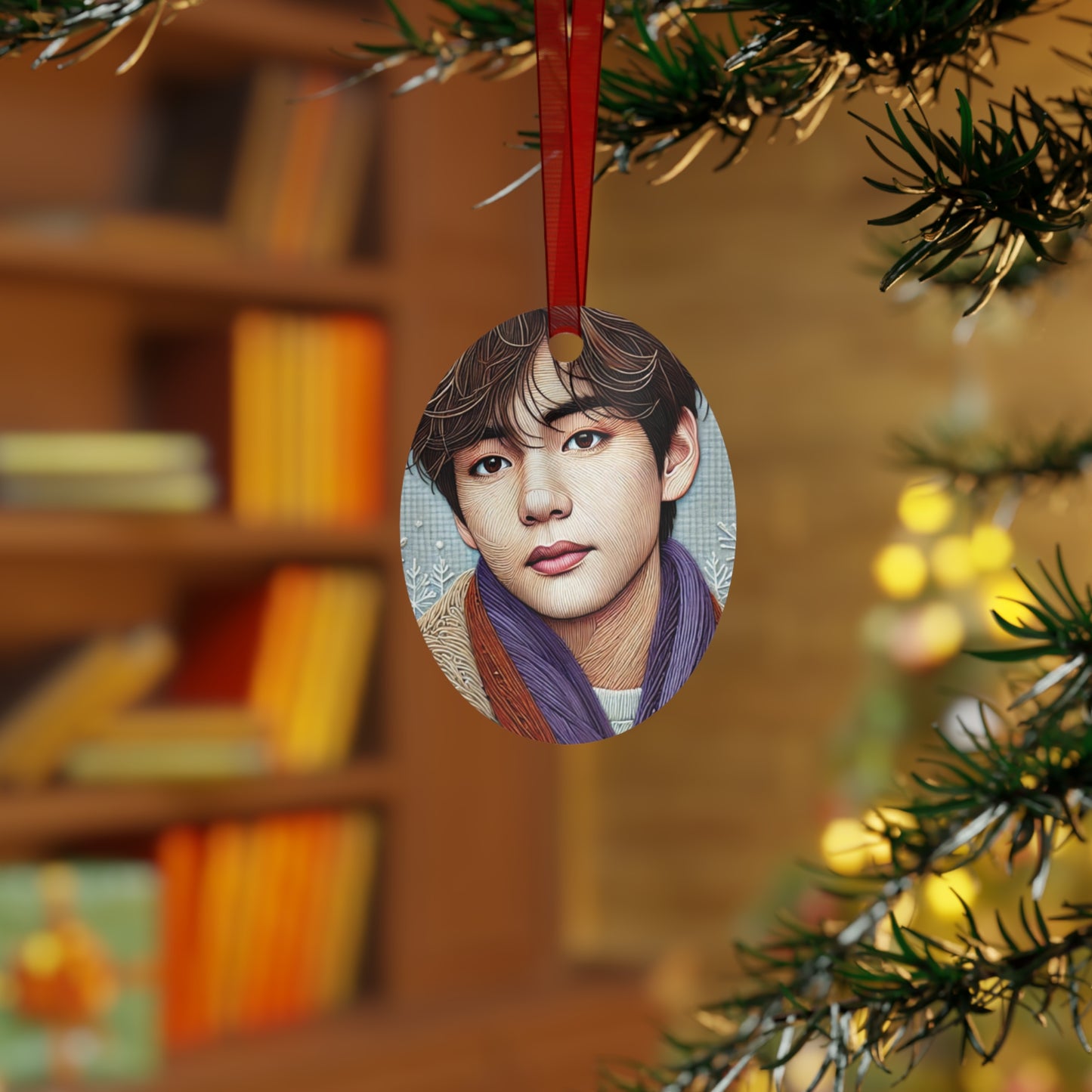 Christmas Taehyung Metal Ornaments