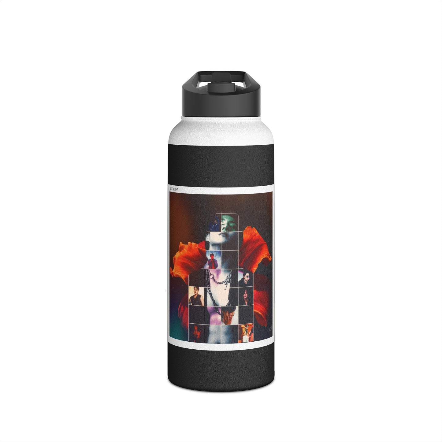 JK Graphic Stainless Steel Water Bottle, Standard Lid