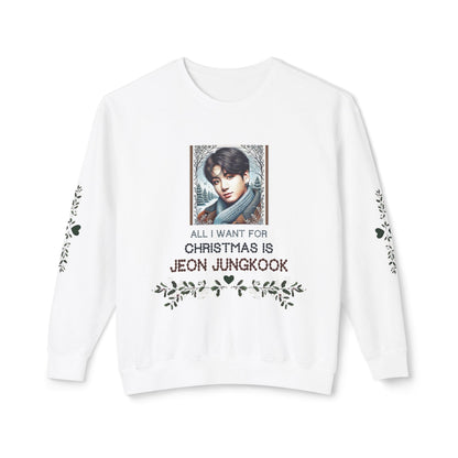 Christmas Jungkook Unisex Lightweight Crewneck Sweatshirt