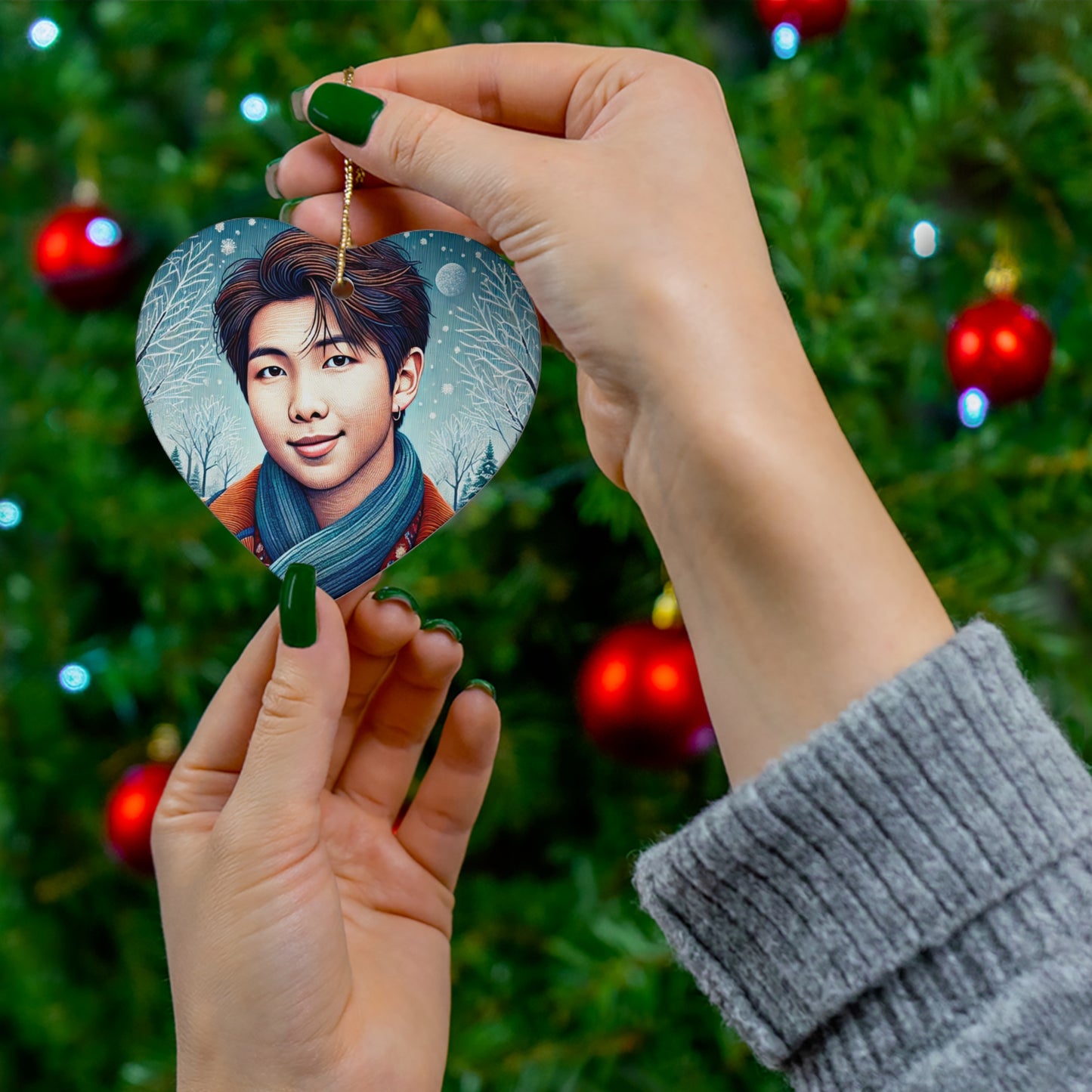 Christmas Namjoon Ceramic Ornament, 4 Shapes