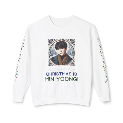 Christmas Yoongi Unisex Lightweight Crewneck Sweatshirt