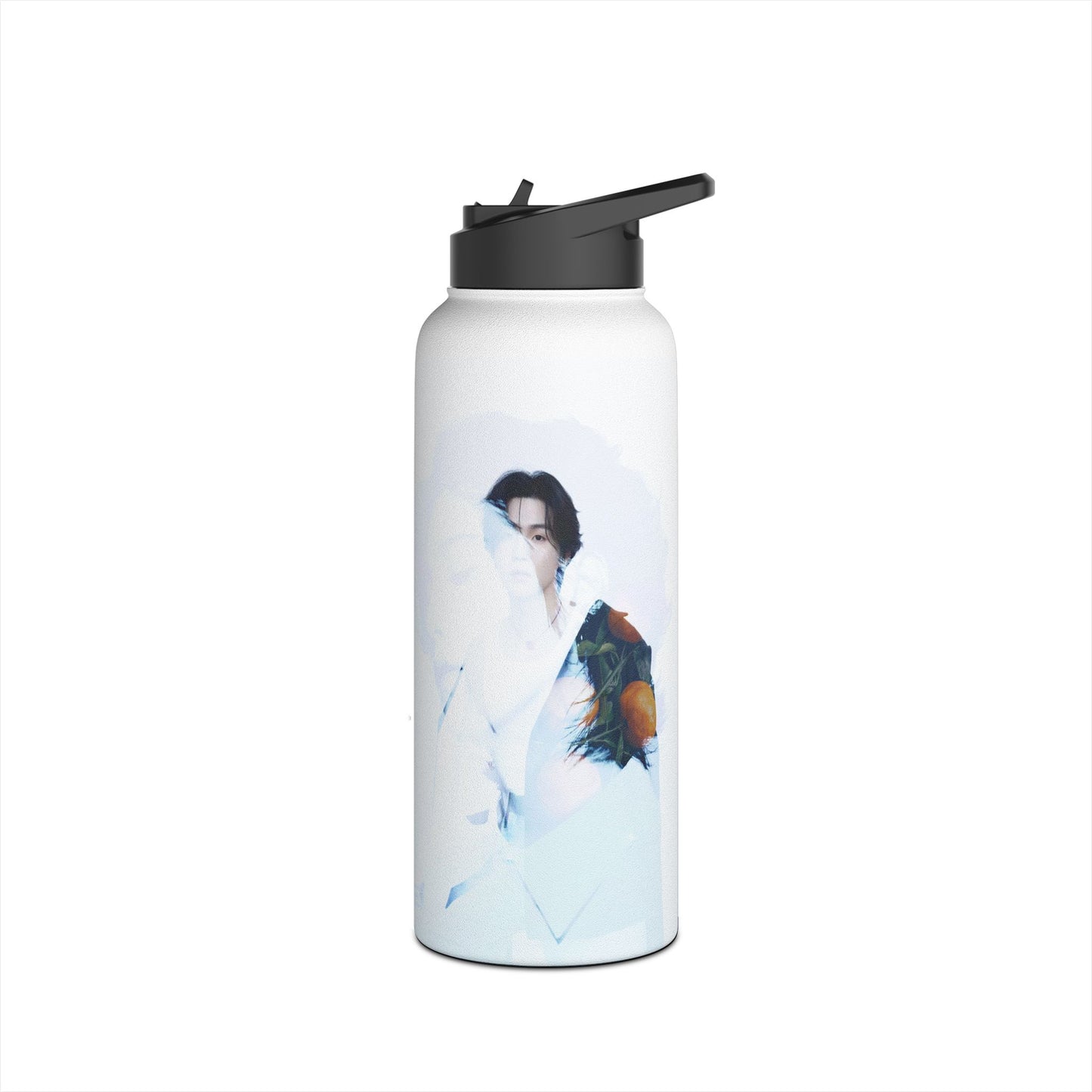 Min Yoongi Graphic Stainless Steel Water Bottle, Standard Lid