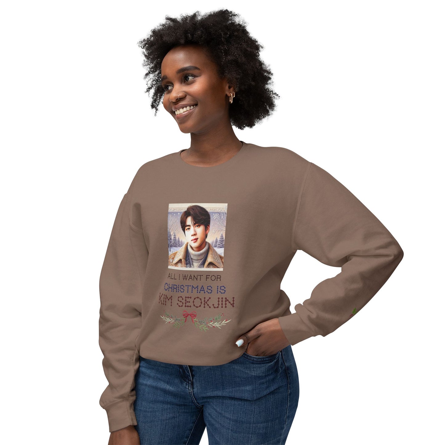 Christmas Jin Unisex Lightweight Crewneck Sweatshirt