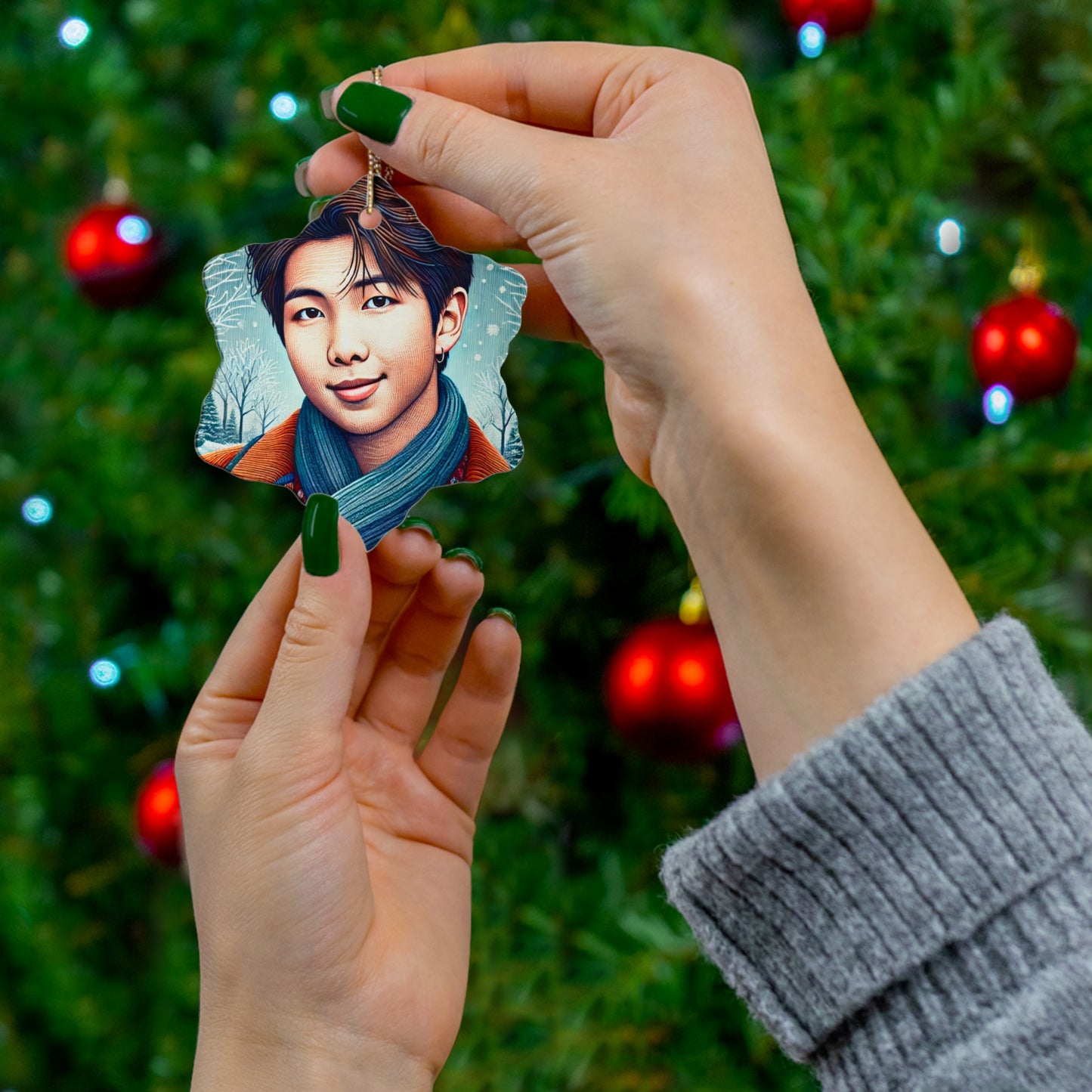 Christmas Namjoon Ceramic Ornament, 4 Shapes