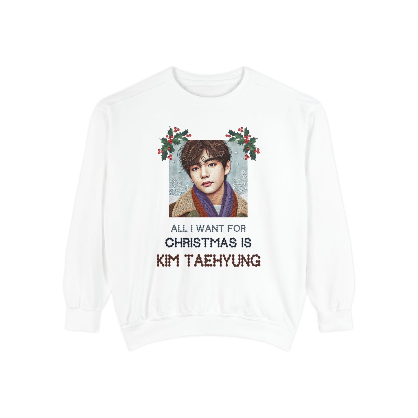 Christmas Taehyung Unisex Garment-Dyed Sweatshirt