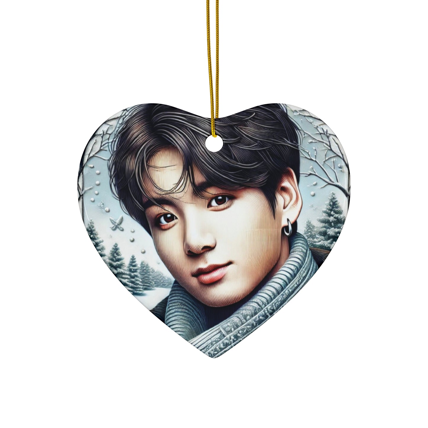 Christmas Jungkook Ceramic Ornament, 4 Shapes