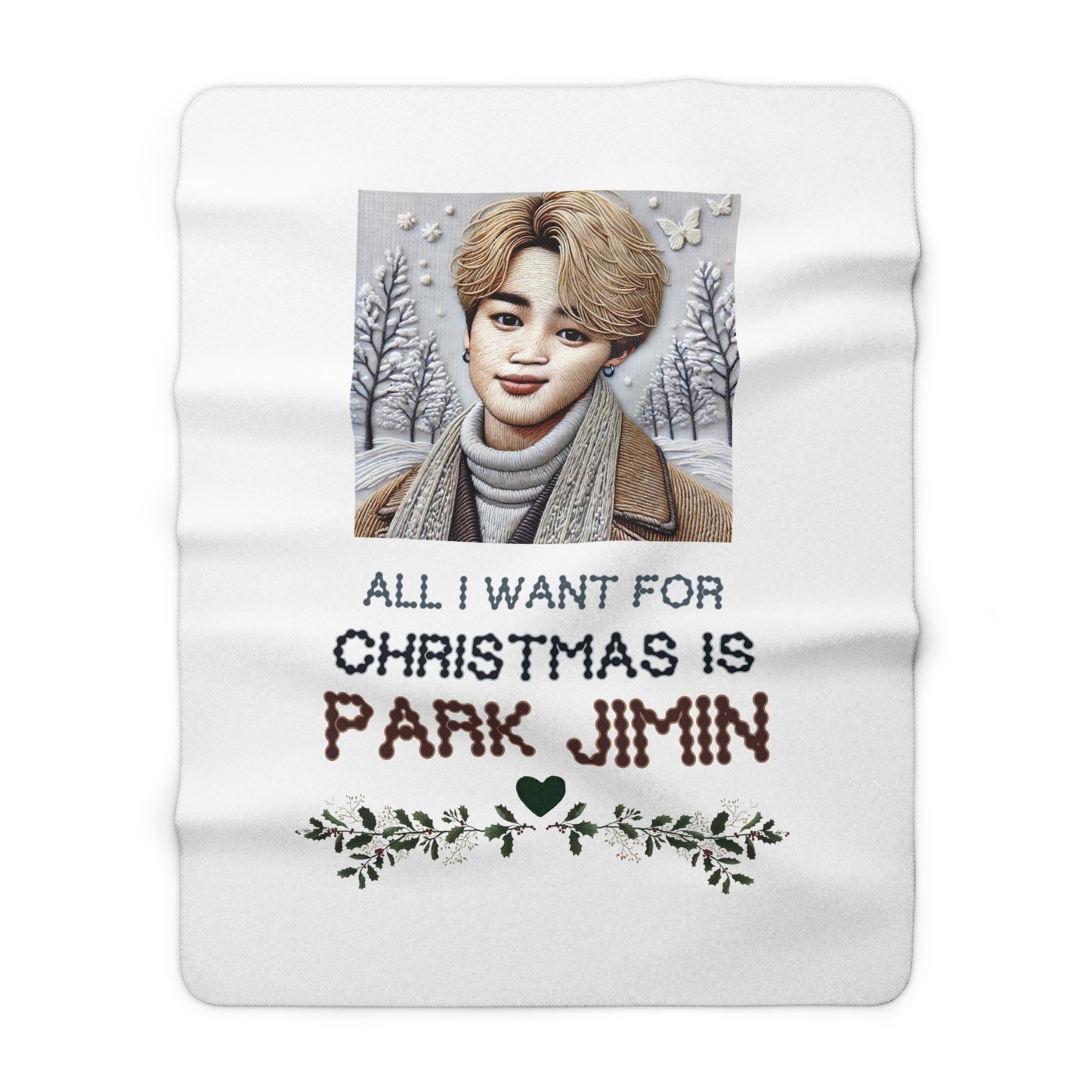 Christmas Jimin Sherpa Fleece Blanket