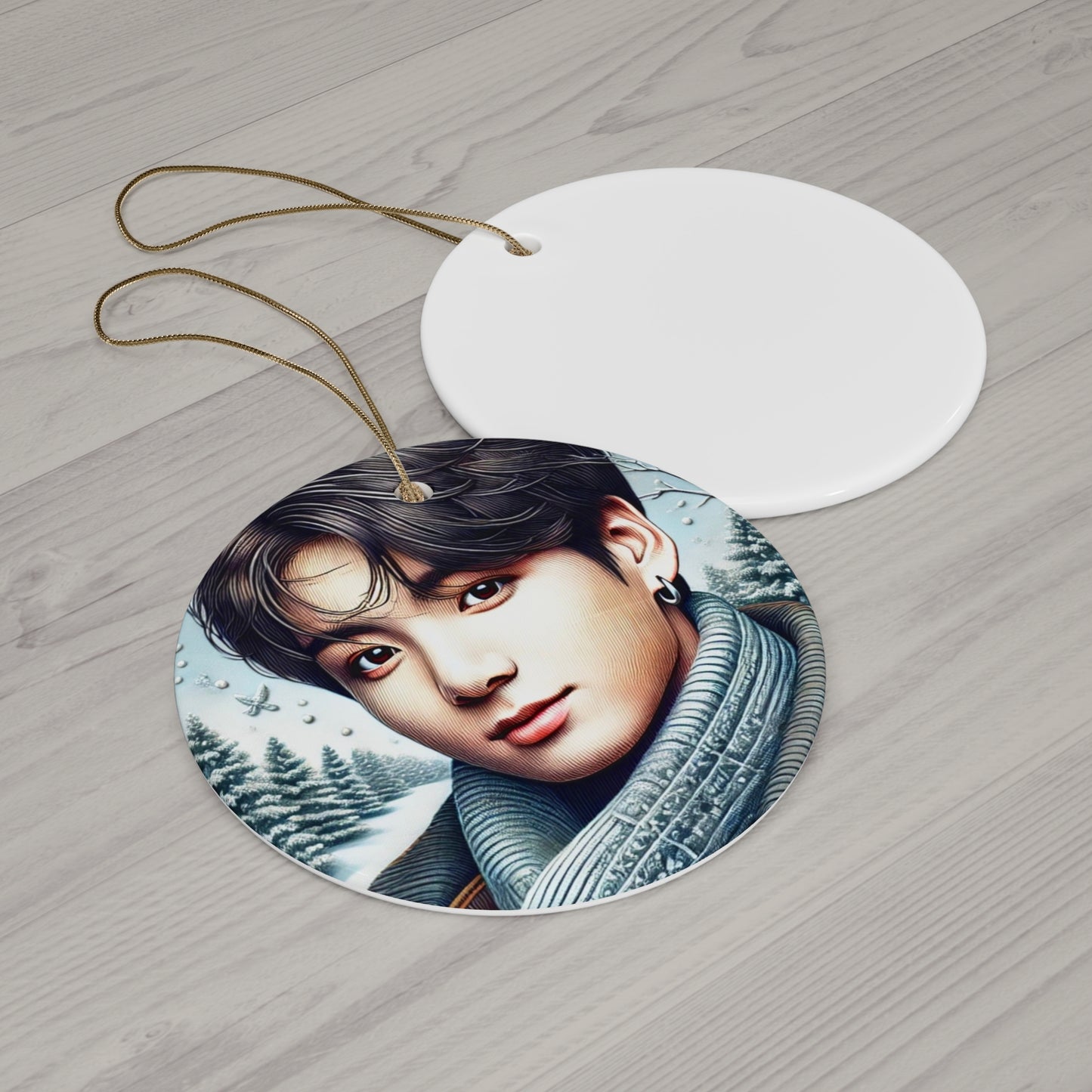 Christmas Jungkook Ceramic Ornament, 4 Shapes