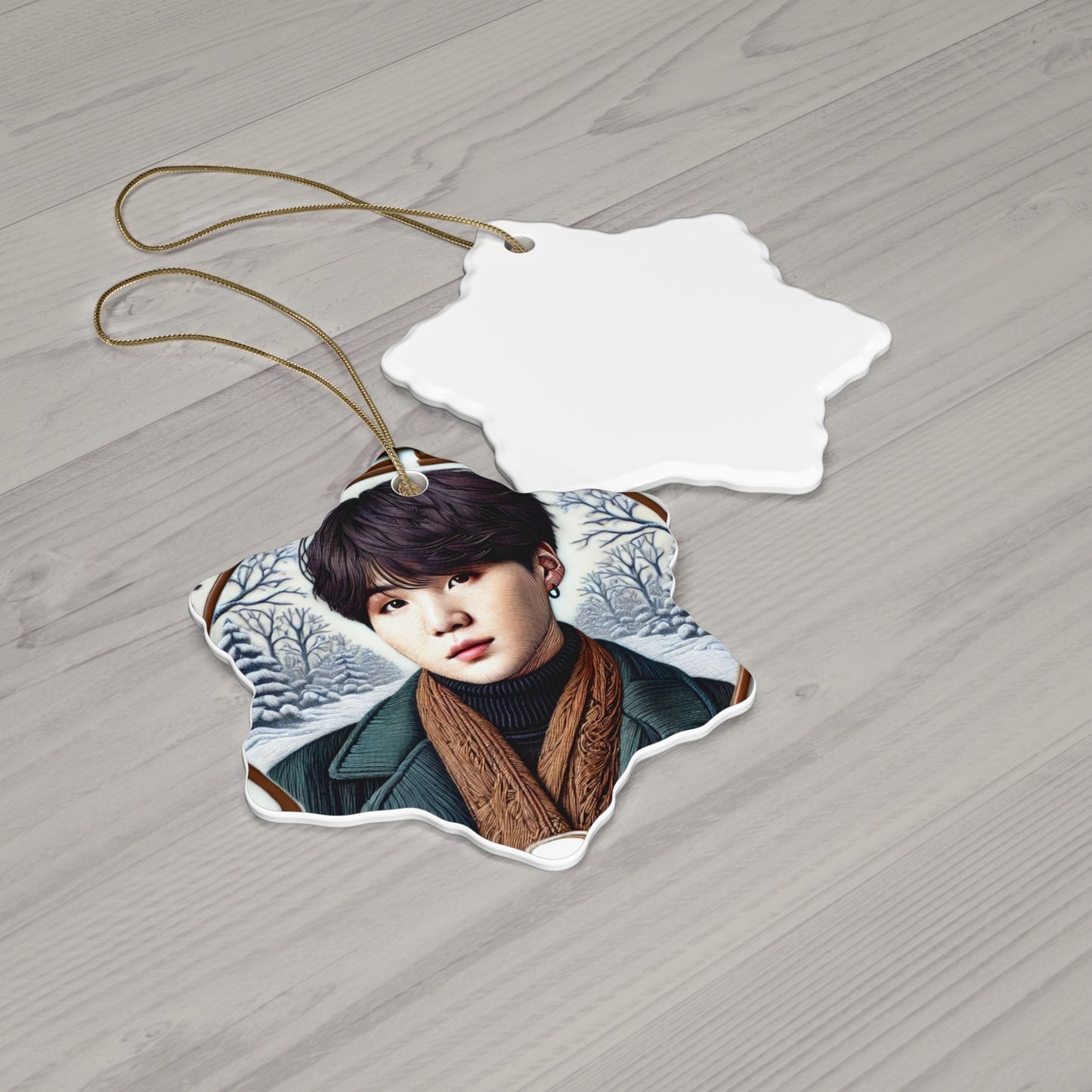 Christmas Yoongi Ceramic Ornament, 4 Shapes