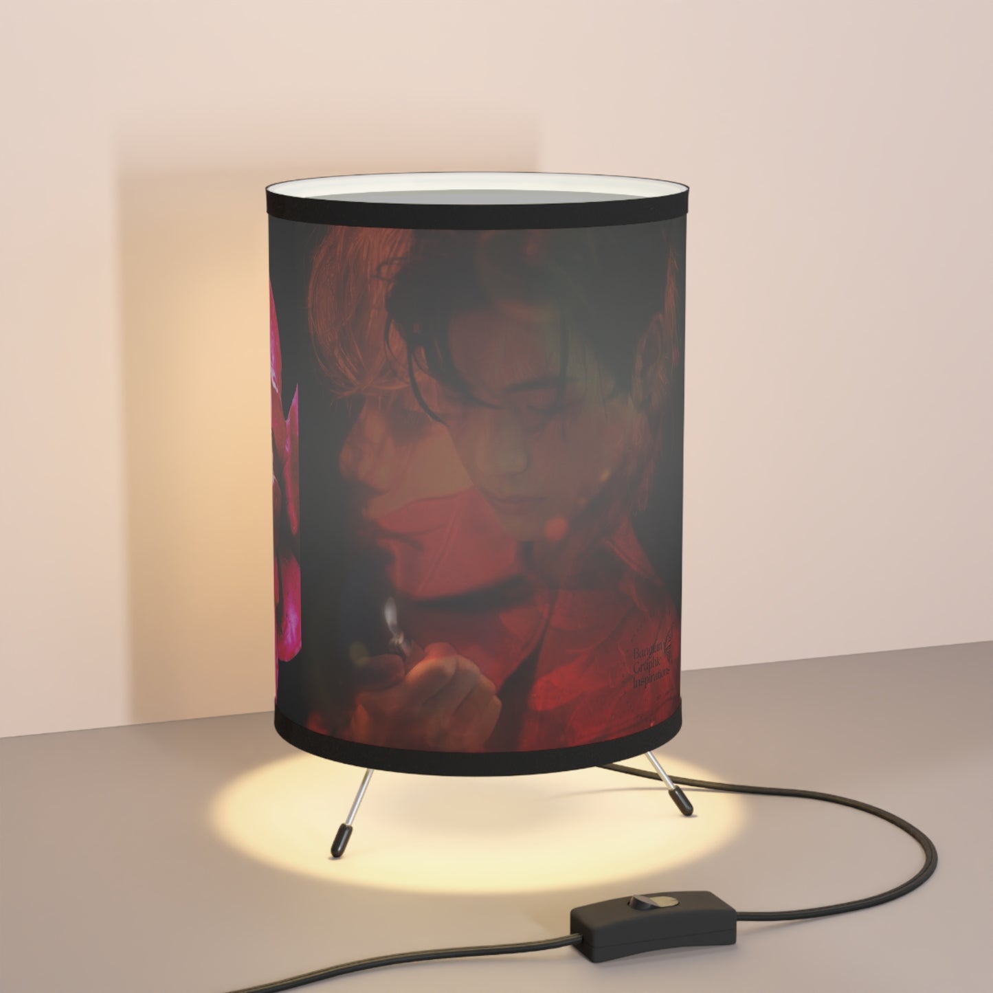 Taehyung Graphic Tripod Lamp with High-Res Printed Shade, US\CA plug