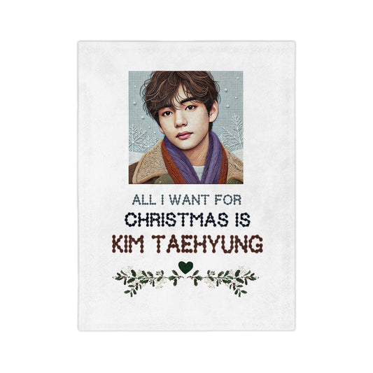 Christmas Taehyung Velveteen Microfiber Blanket