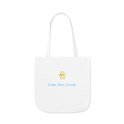 Cutie, Sexy, Lovely Canvas Tote Bag, 5-Color Straps