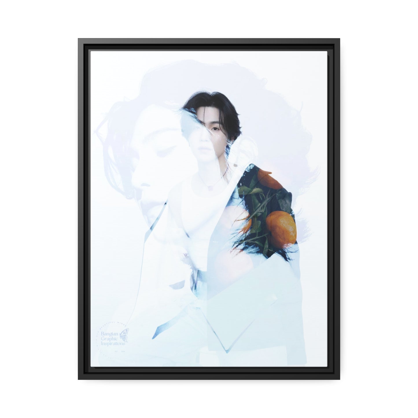 Min Yoongi Graphic Matte Canvas, Black Frame