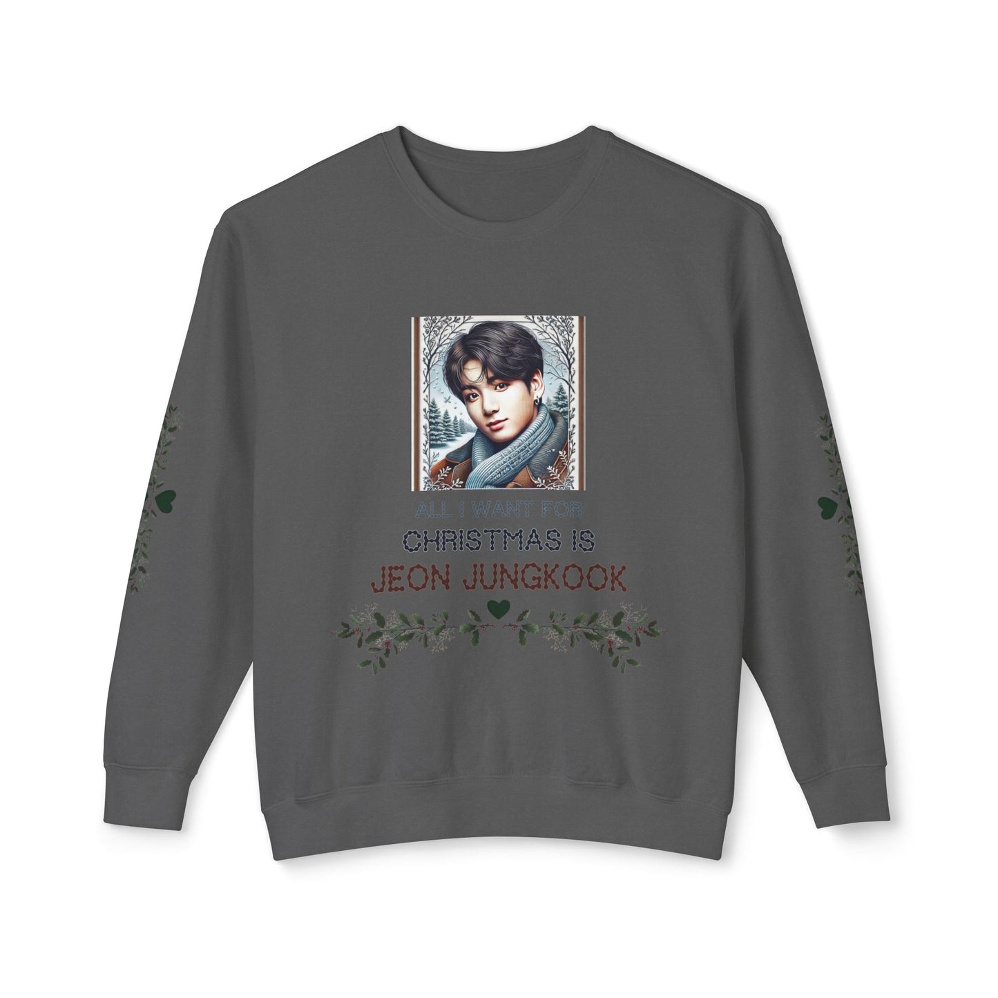 Christmas Jungkook Unisex Lightweight Crewneck Sweatshirt