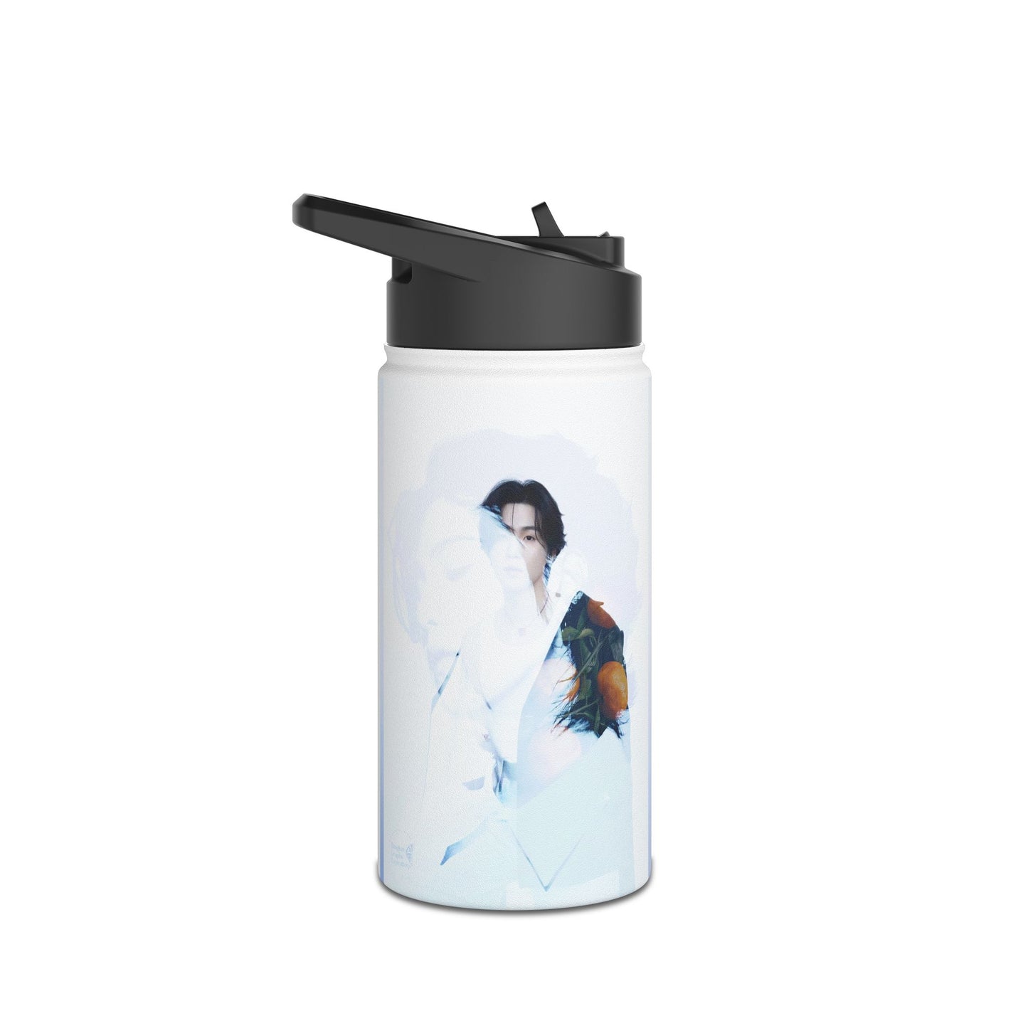 Min Yoongi Graphic Stainless Steel Water Bottle, Standard Lid