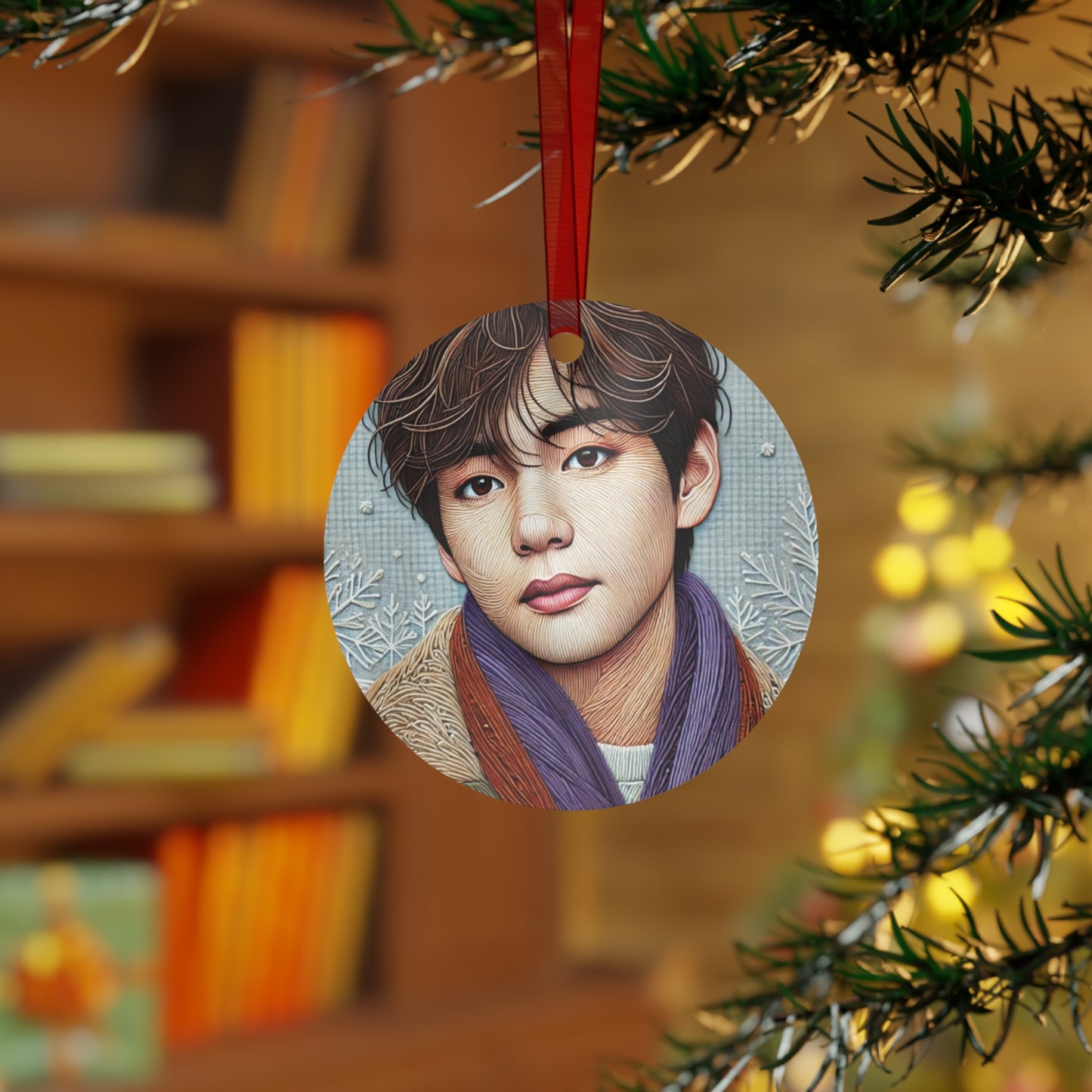 Christmas Taehyung Metal Ornaments