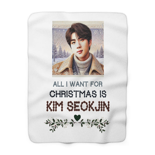 Christmas Jin Sherpa Fleece Blanket