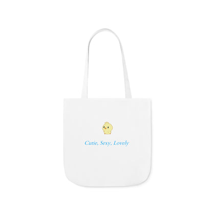 Cutie, Sexy, Lovely Canvas Tote Bag, 5-Color Straps