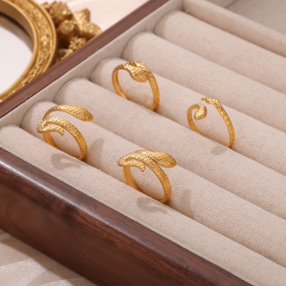 I Hate Snakeu 18K Gold Snake Wrap Ring