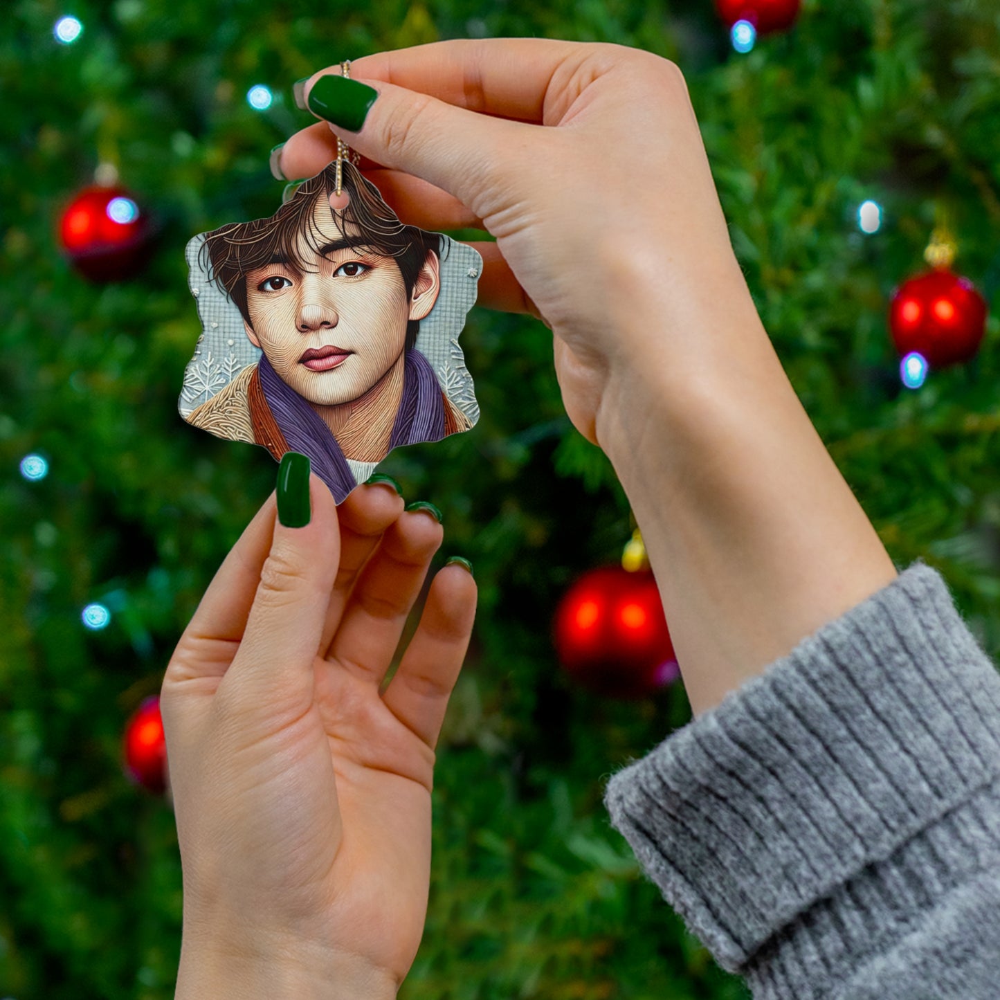 Christmas Taehyung Ceramic Ornament, 4 Shapes