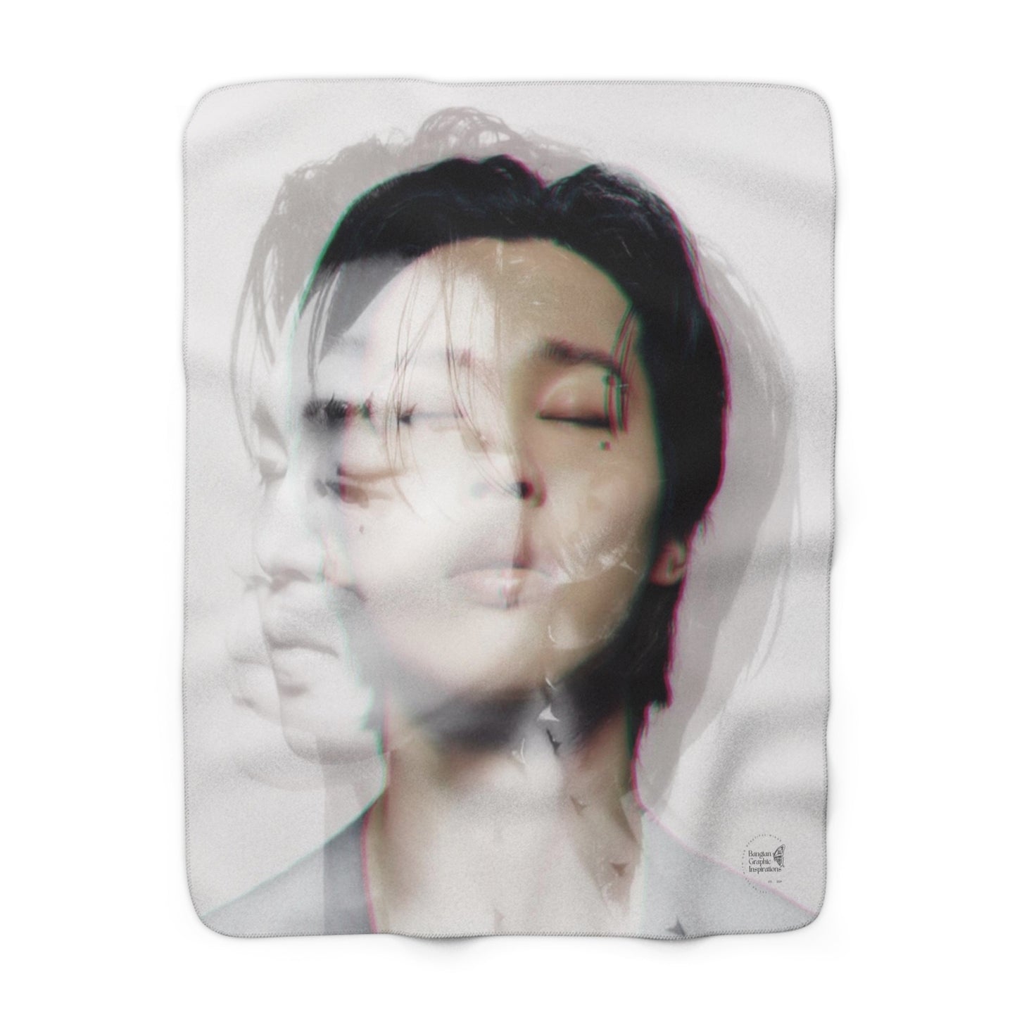 Jimin Graphic Sherpa Fleece Blanket