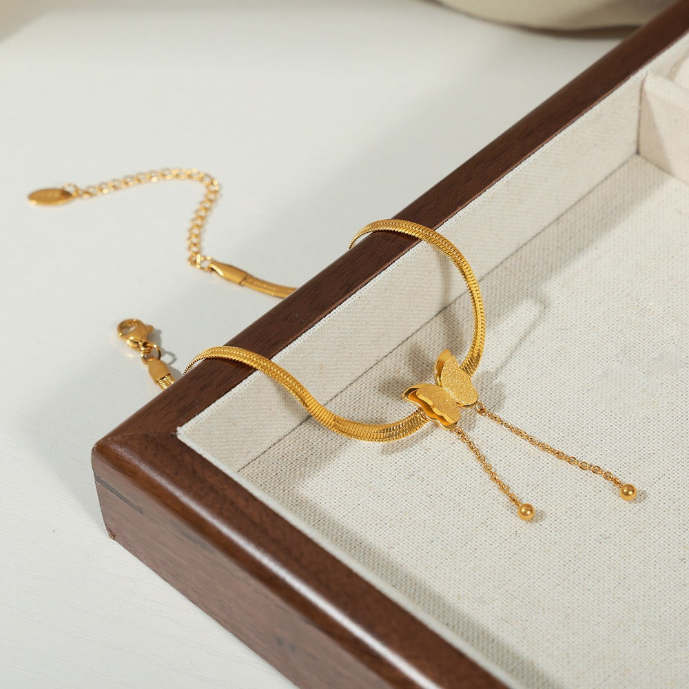 Let Us Fly 18K Gold Butterfly Anklet