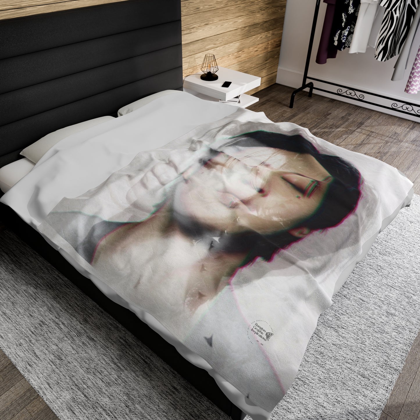 Jimin Graphic Velveteen Plush Blanket