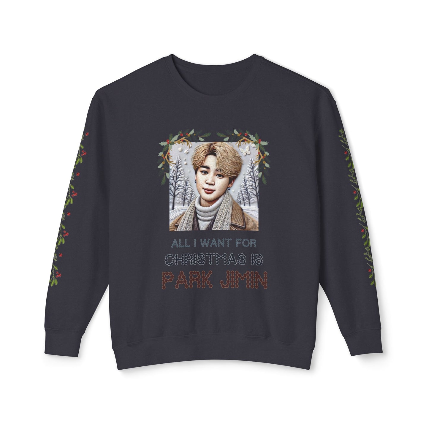 Christmas Jimin Unisex Lightweight Crewneck Sweatshirt