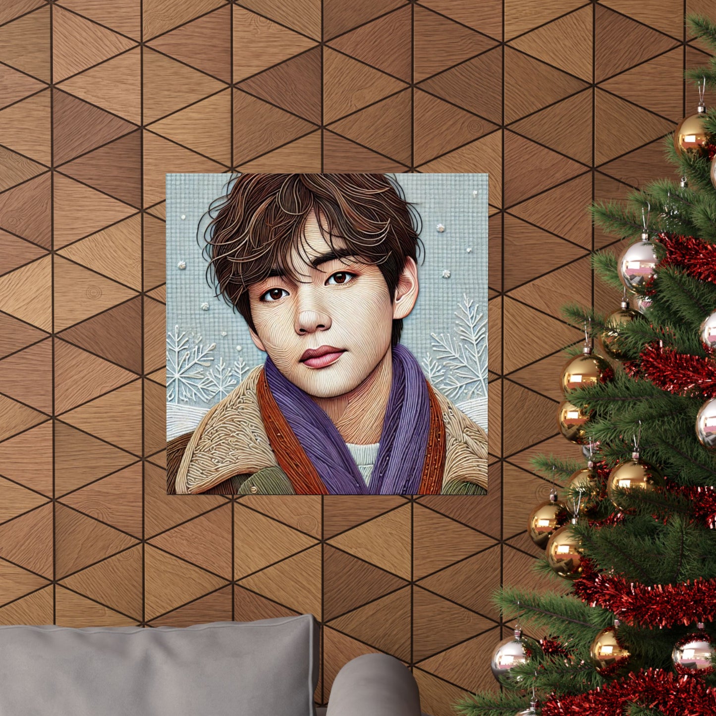 Christmas Taehyung Matte Vertical Posters