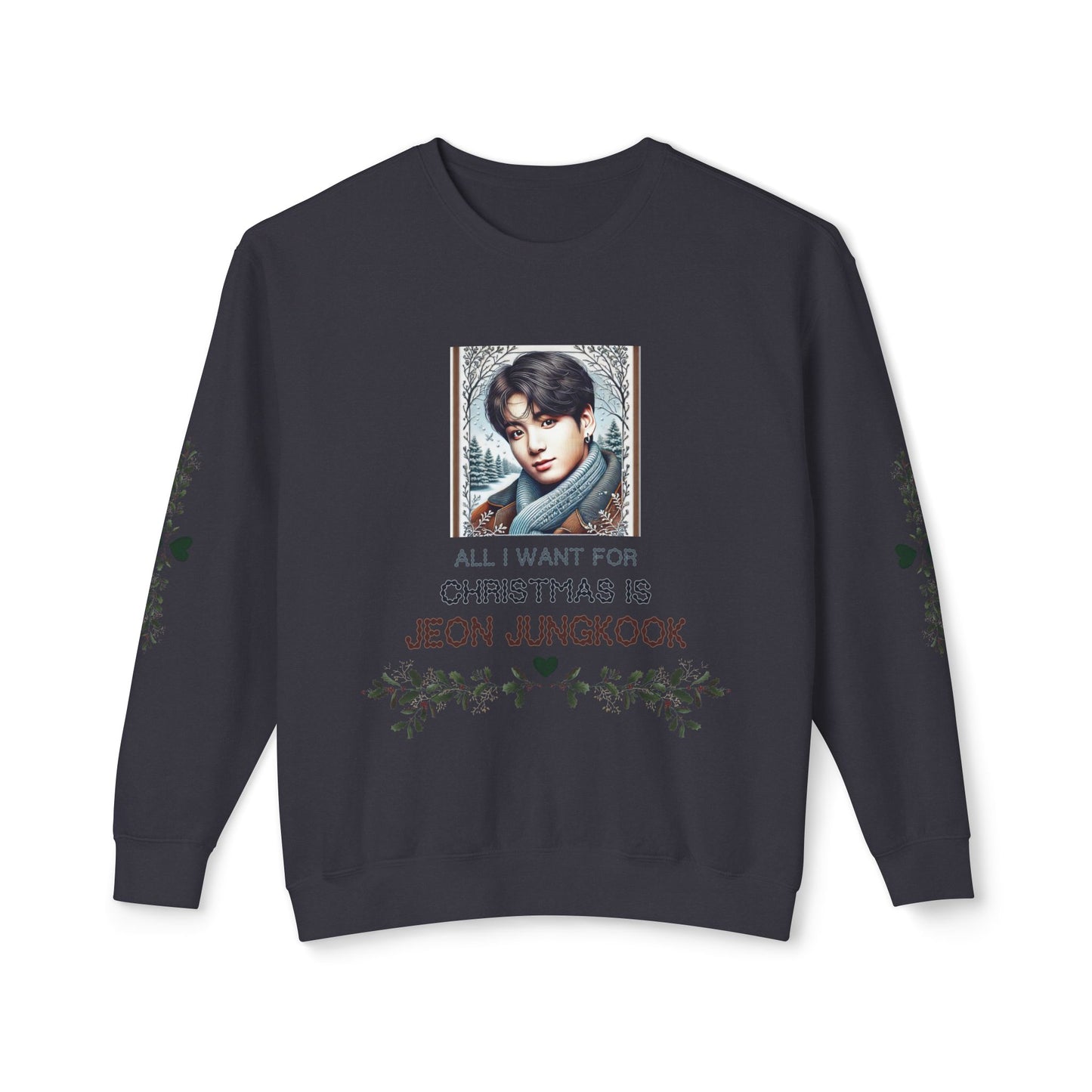 Christmas Jungkook Unisex Lightweight Crewneck Sweatshirt