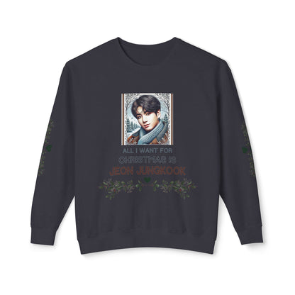 Christmas Jungkook Unisex Lightweight Crewneck Sweatshirt