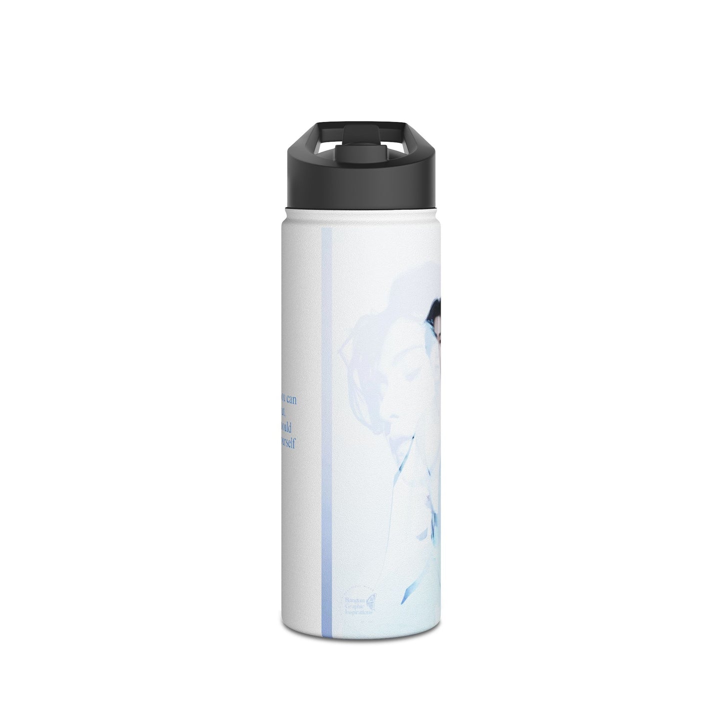 Min Yoongi Graphic Stainless Steel Water Bottle, Standard Lid