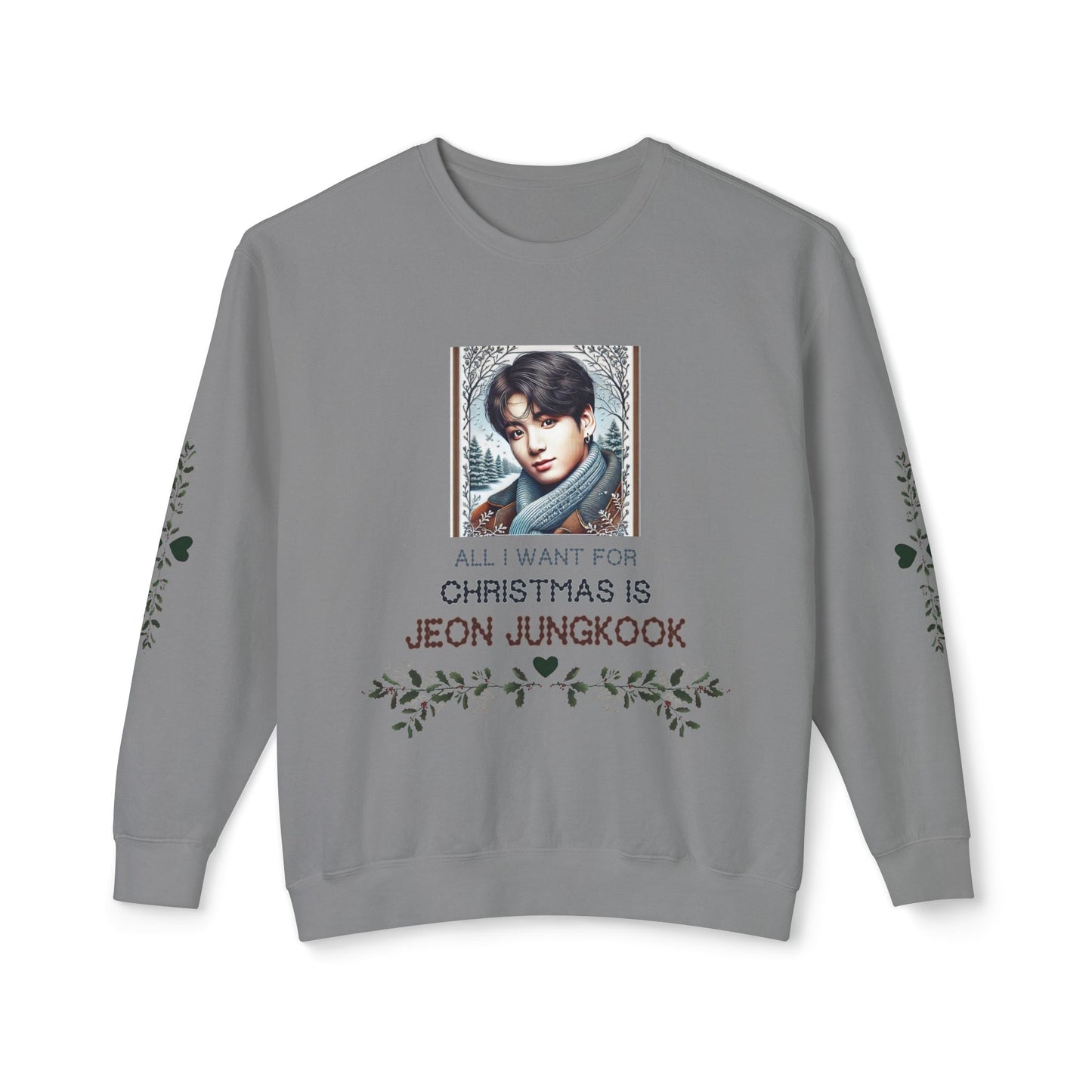 Christmas Jungkook Unisex Lightweight Crewneck Sweatshirt