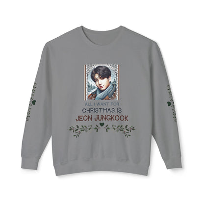 Christmas Jungkook Unisex Lightweight Crewneck Sweatshirt
