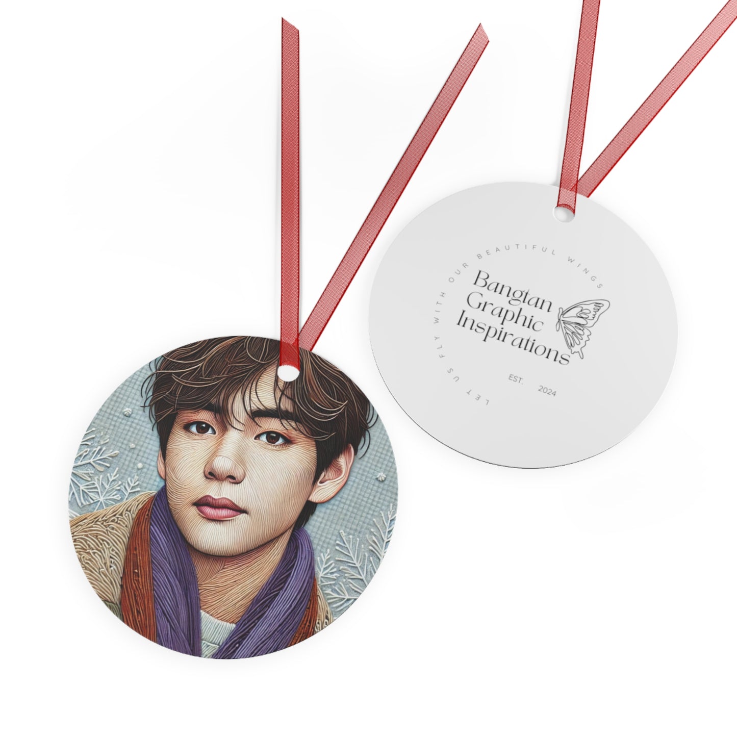 Christmas Taehyung Metal Ornaments