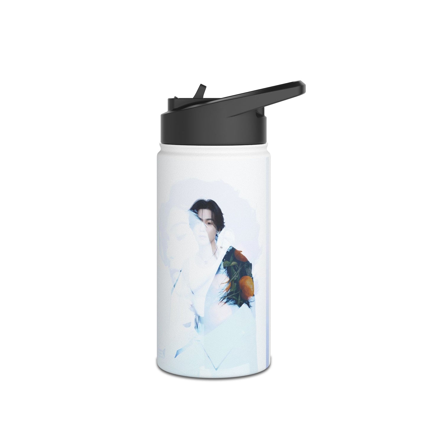 Min Yoongi Graphic Stainless Steel Water Bottle, Standard Lid