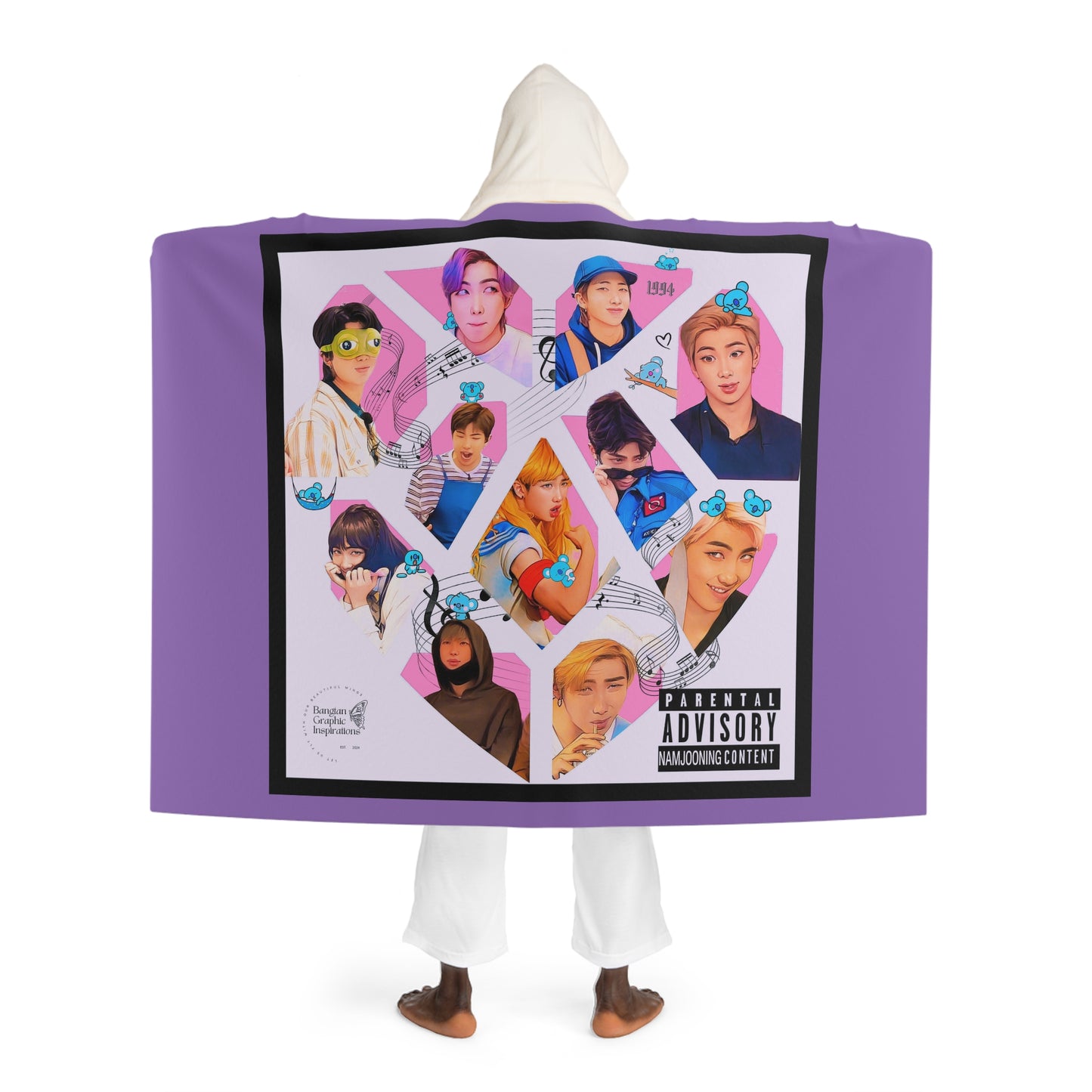 Namjooning Graphic Hooded Sherpa Fleece Blanket